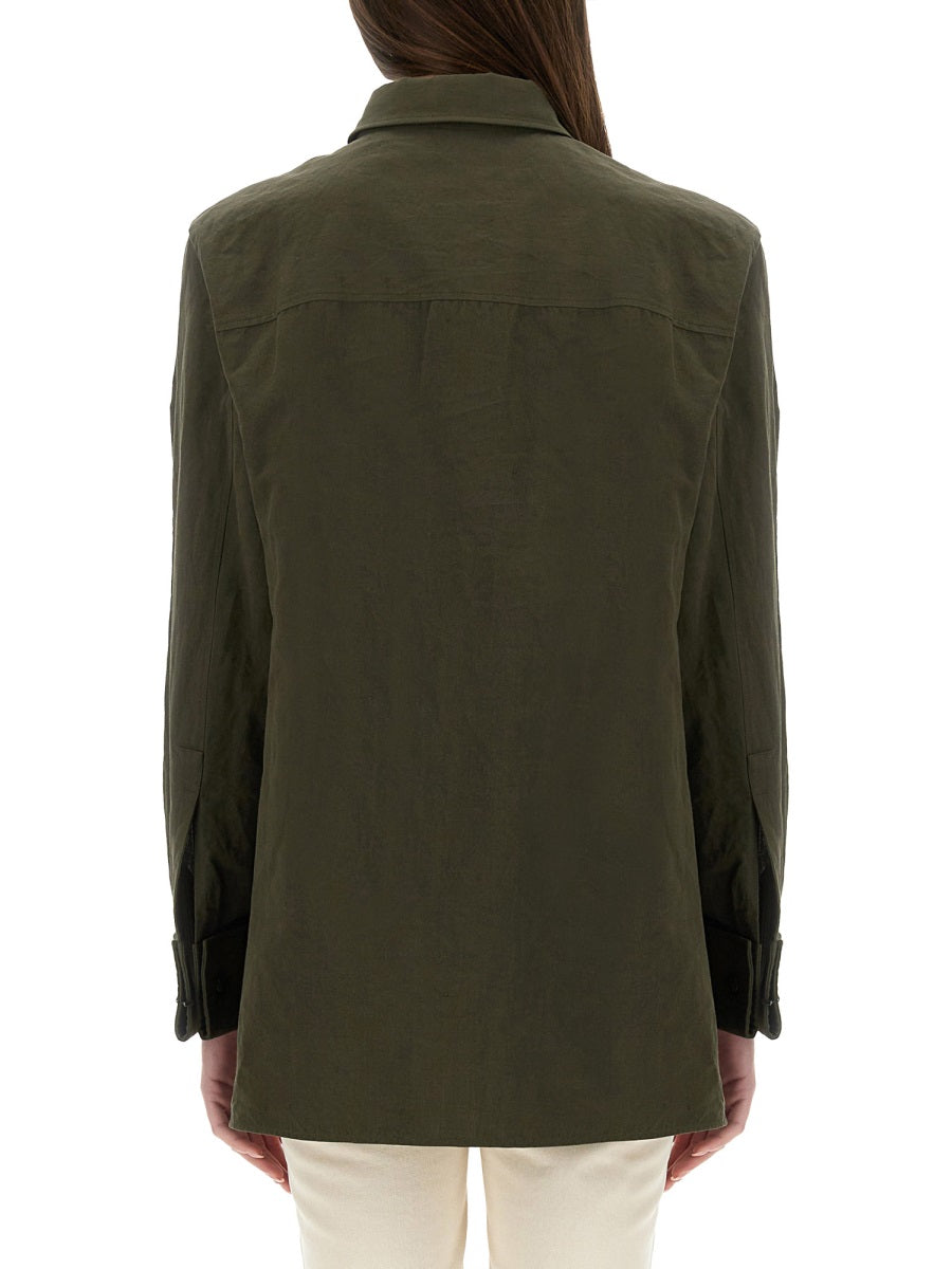 Saint Laurent Women Linen And Cotton "Cassandre" Shirt
