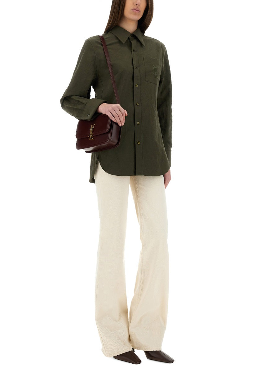 Saint Laurent Women Linen And Cotton "Cassandre" Shirt