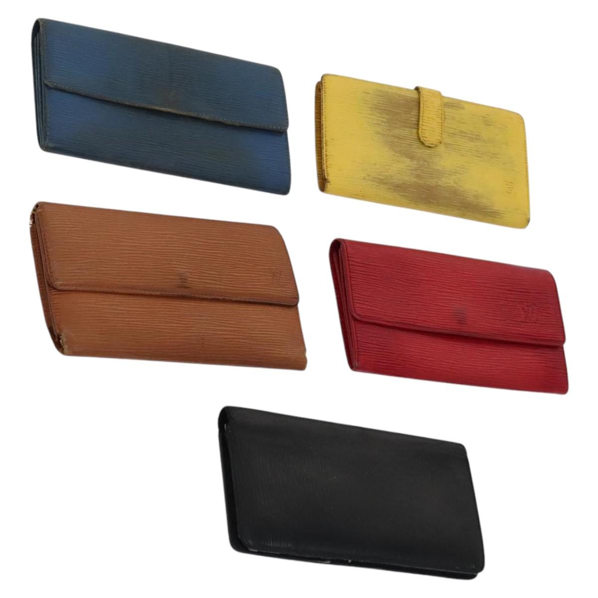 LOUIS VUITTON Epi Wallet 5Set Black Red yellow LV 114637
