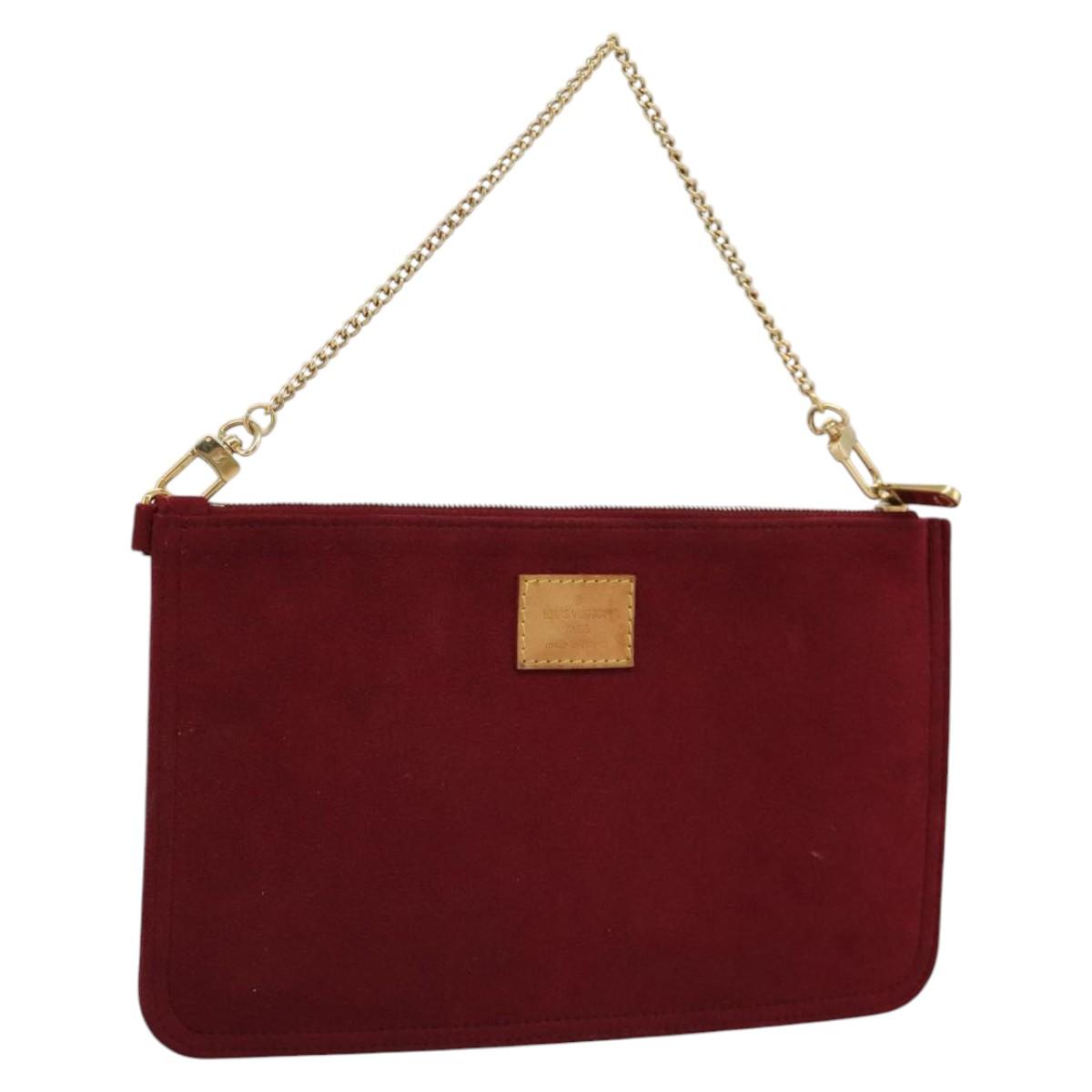 LOUIS VUITTON Aurelia GM Pouch Suede Red LV 115462