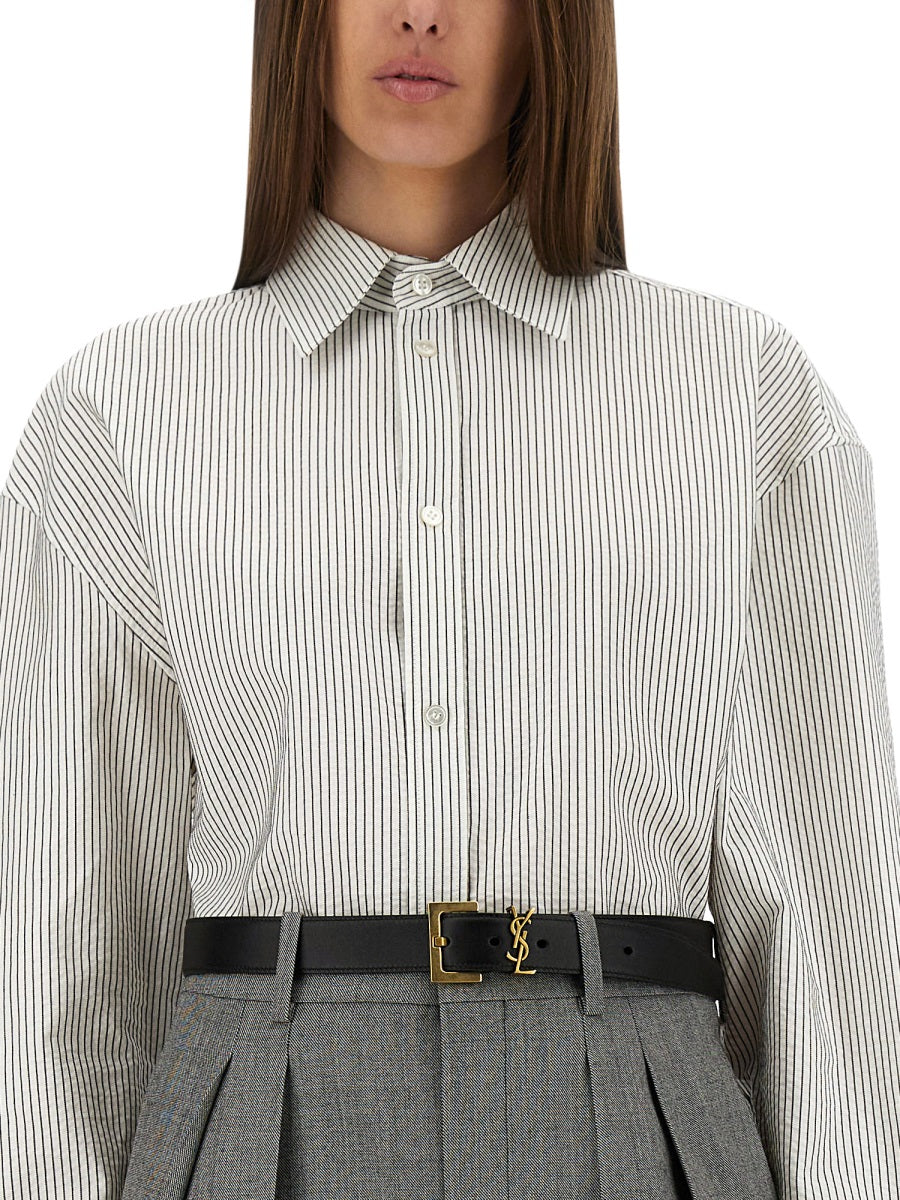 Saint Laurent Women Striped Cotton Shirt