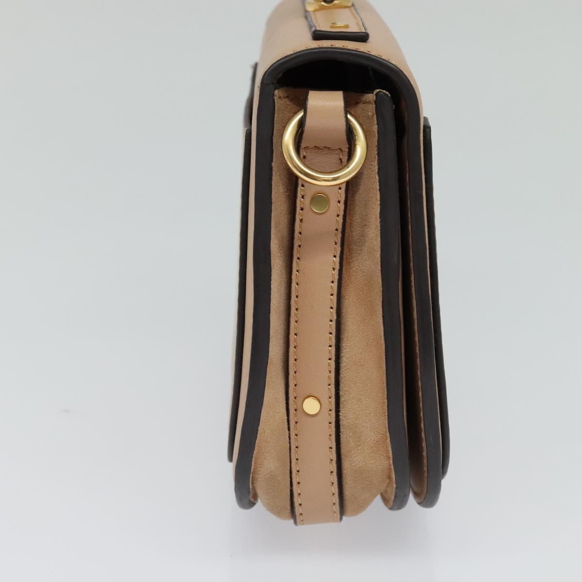 Chloe Nile Hand Bag Leather 2way Beige 115680