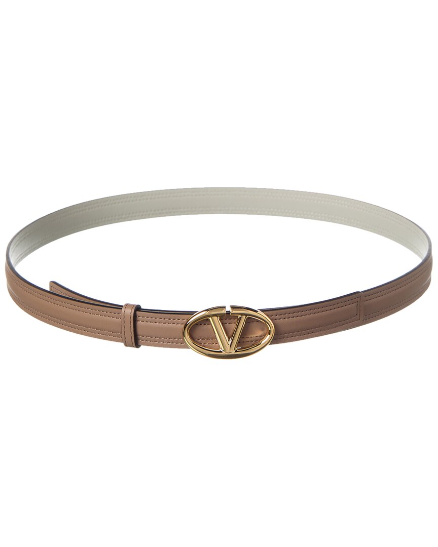 Valentino Vlogo Signature 20Mm Leather Belt Brown Multi