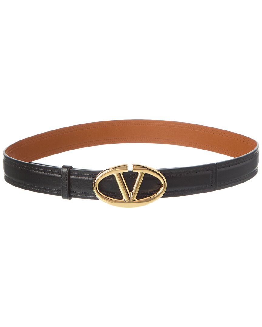 Valentino Vlogo Moon 30Mm Leather Belt Black