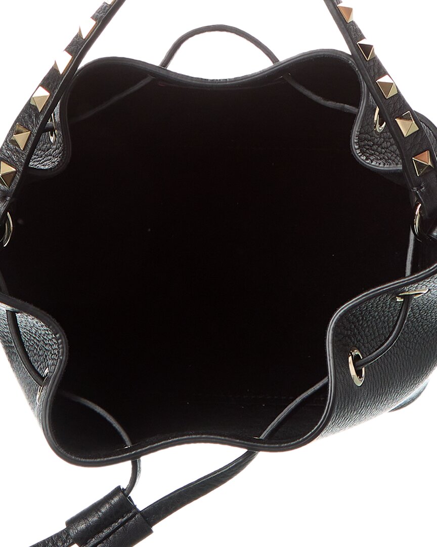 Valentino Rockstud Grainy Leather Bucket Bag