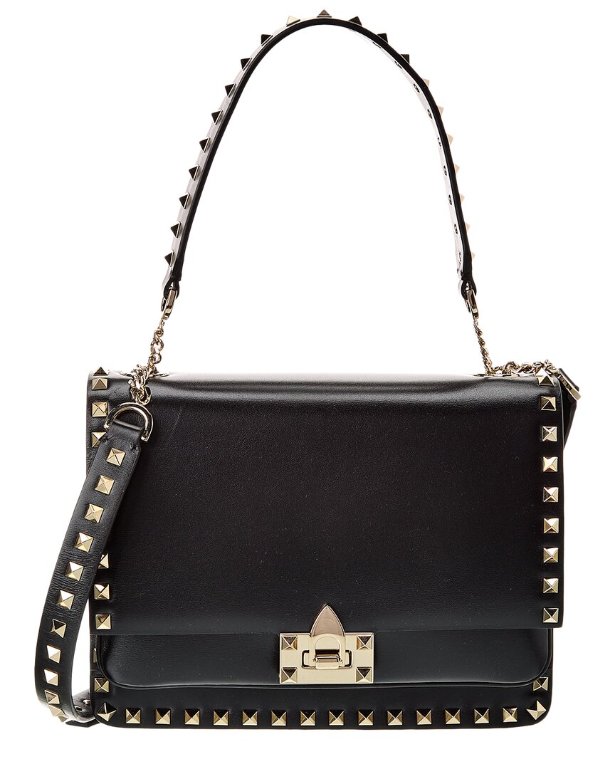 Valentino Rockstud Patent Shoulder Bag ONE SIZE Black