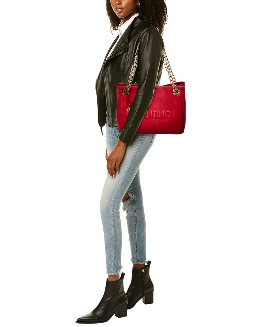Valentino By Mario Valentino Luisa Embossed Leather Shoulder Bag