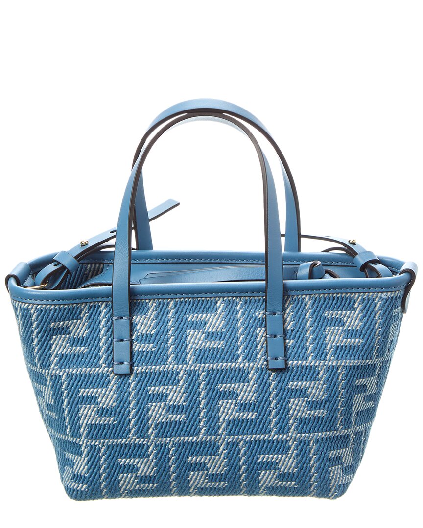 Fendi Roll Mini Ff Jacquard & Leather Tote