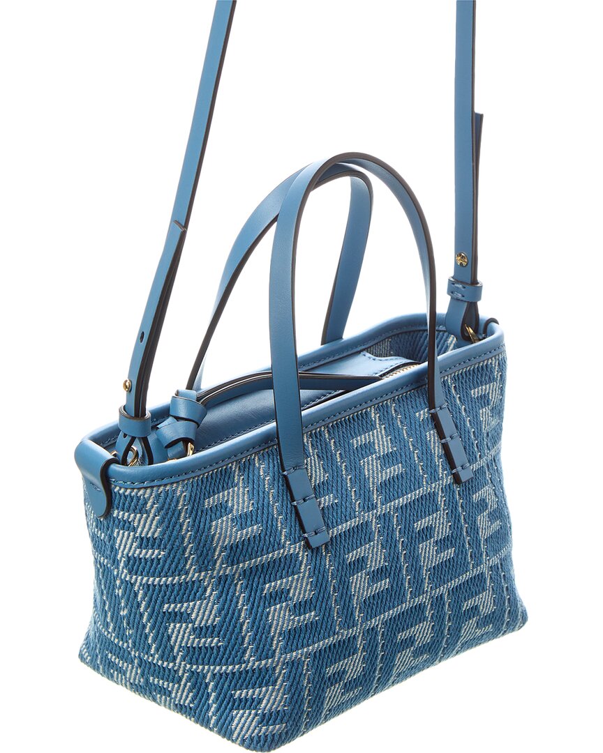 Fendi Roll Mini Ff Jacquard & Leather Tote
