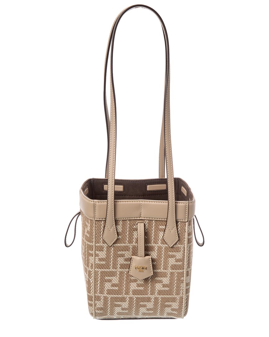 Fendi Origami Mini Ff Jacquard & Leather Shoulder Bag ONE SIZE Grey Multi