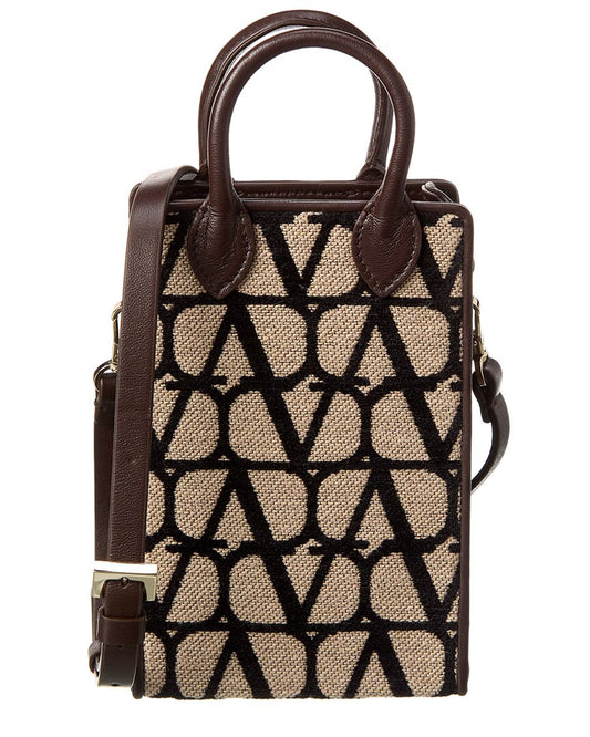 Valentino Mini Toile Iconographe Canvas & Leather Satchel ONE SIZE Brown Multi
