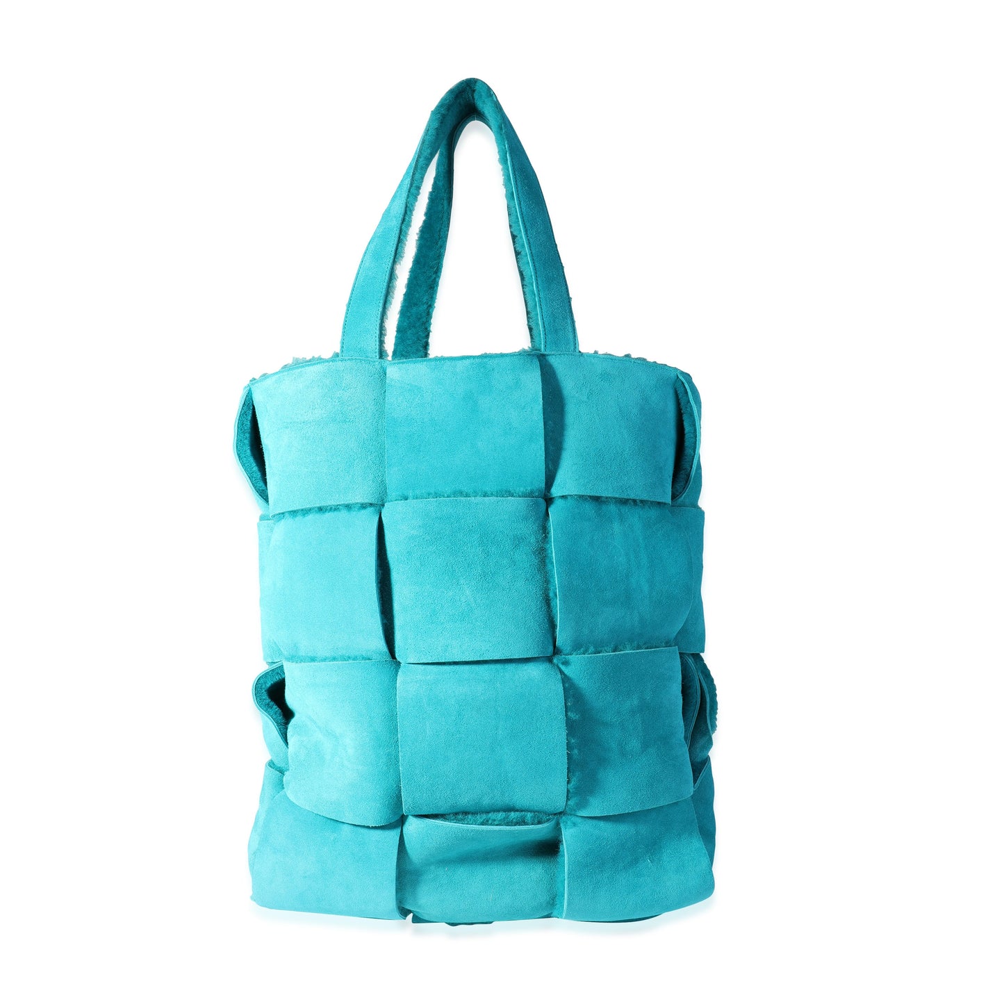 BOTTEGA VENETA Blaster Intrecciato Shearling Tote