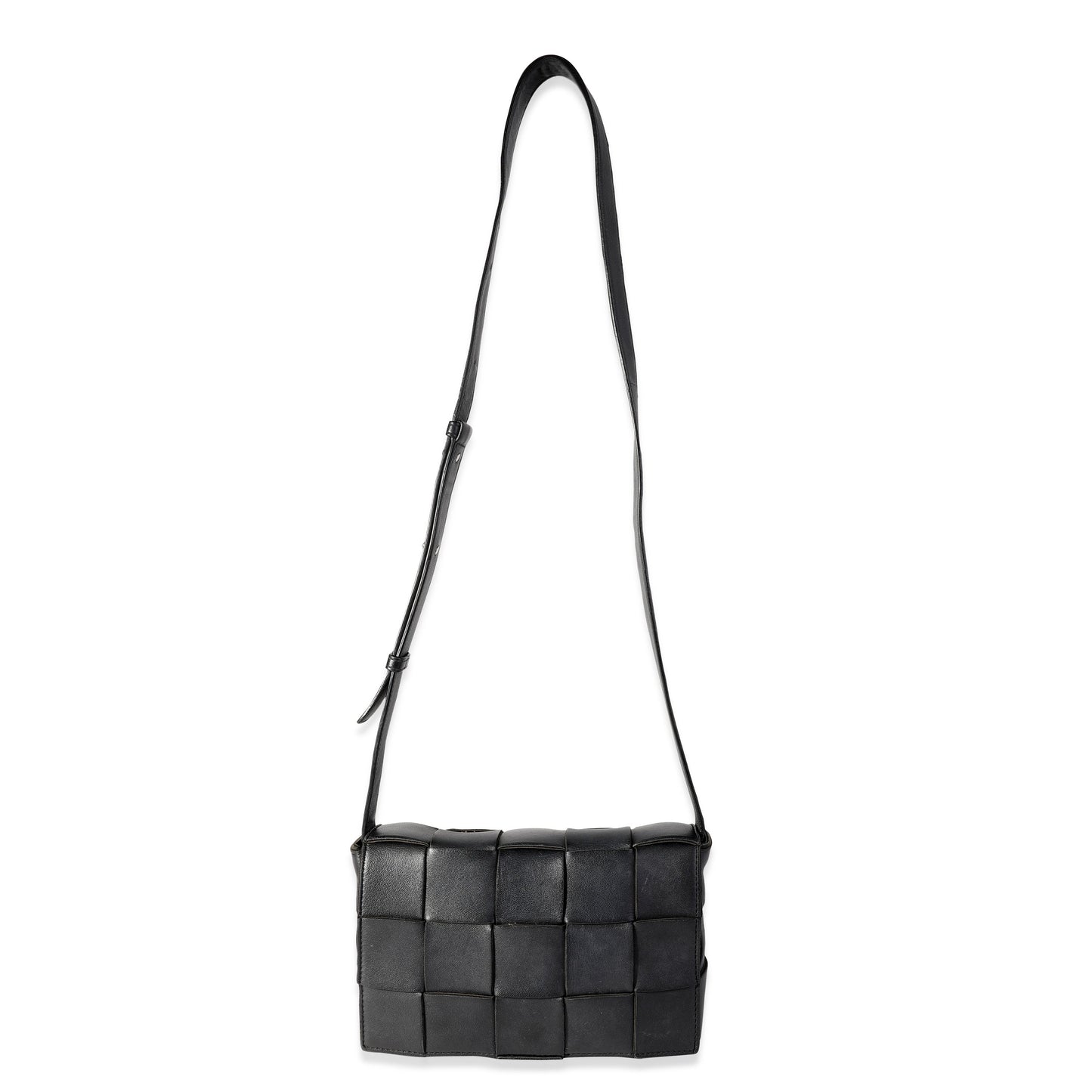 BOTTEGA VENETA Black Intrecciato Calfskin Cassette Bag