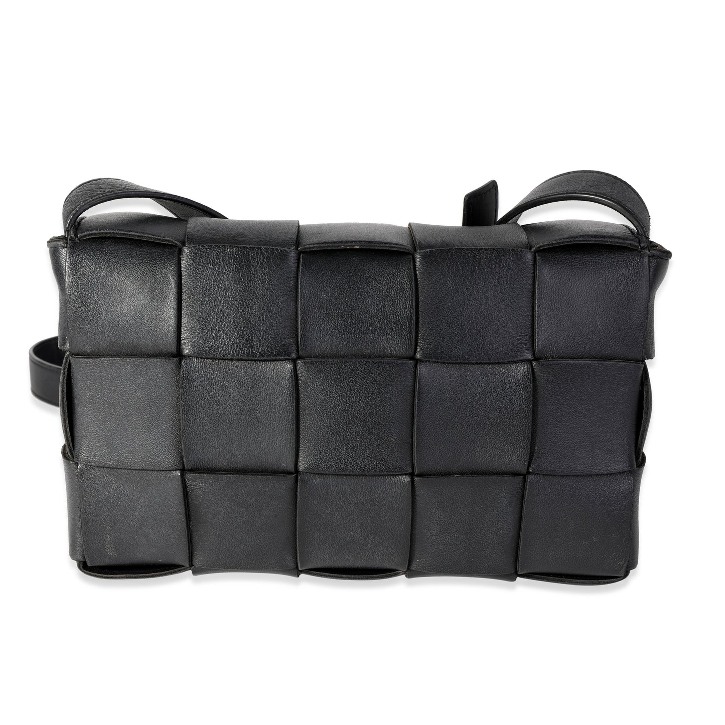 BOTTEGA VENETA Black Intrecciato Calfskin Cassette Bag