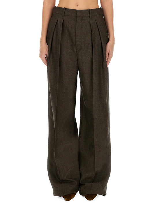 Saint Laurent Women Wool Wide Leg Pants