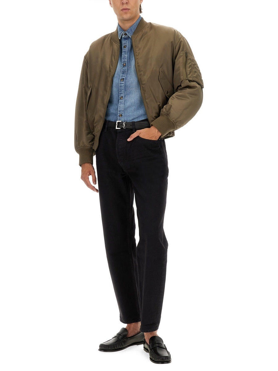 Saint Laurent Men Water-Repellent Bomber Jacket