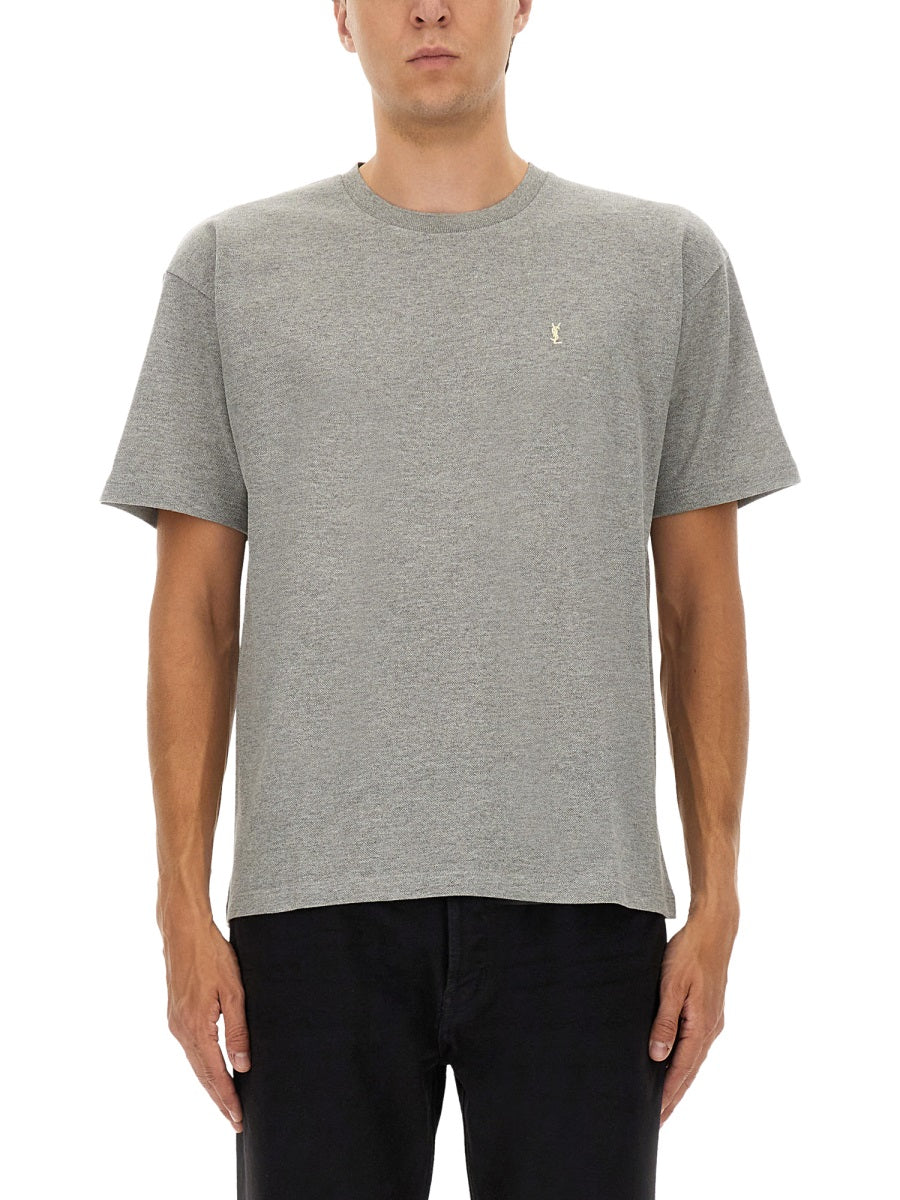 Saint Laurent Men "Cassandras" Tshirt With Logo
