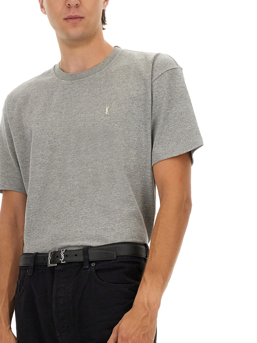 Saint Laurent Men "Cassandras" Tshirt With Logo