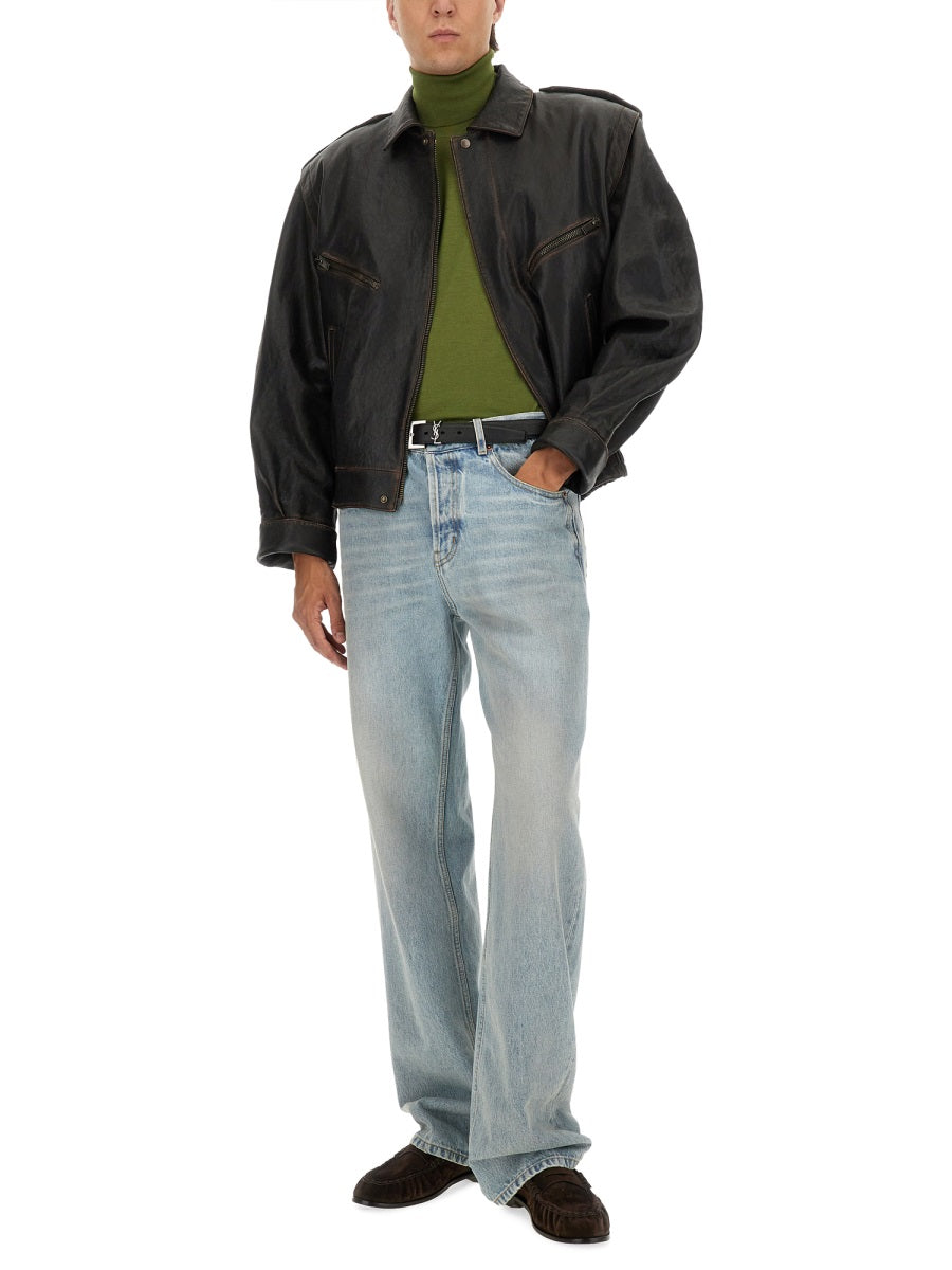 Saint Laurent Men Cashmere, Wool And Silk Turtleneck
