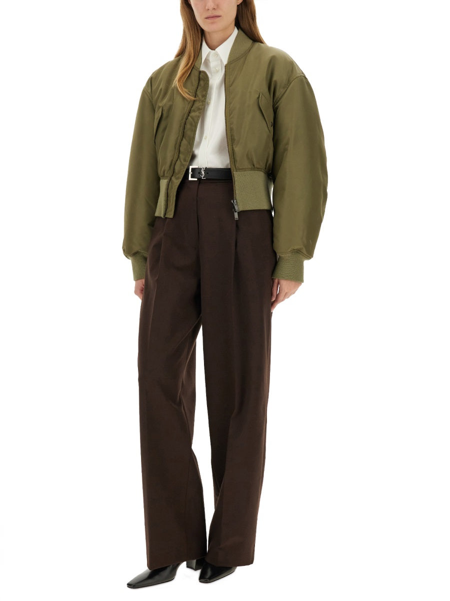 Saint Laurent Women Nylon Bomber Jacket