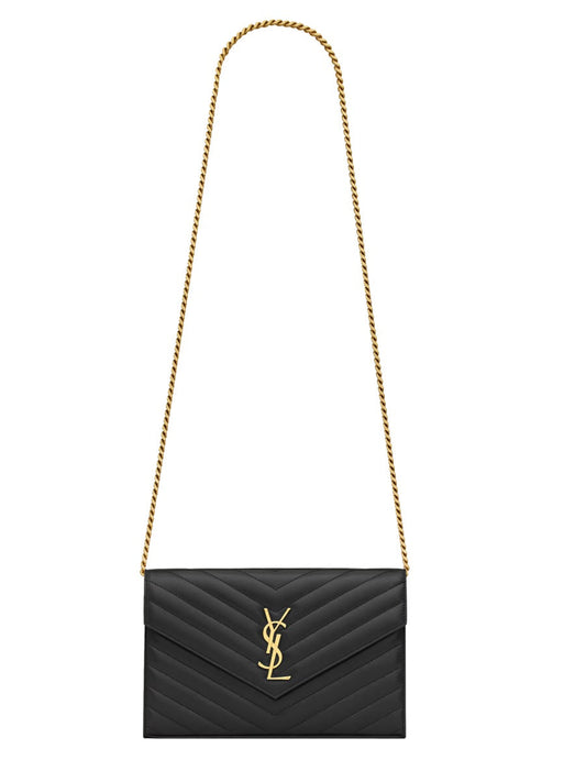 Saint Laurent Women "Cassandre" Clutch Bag With Chain