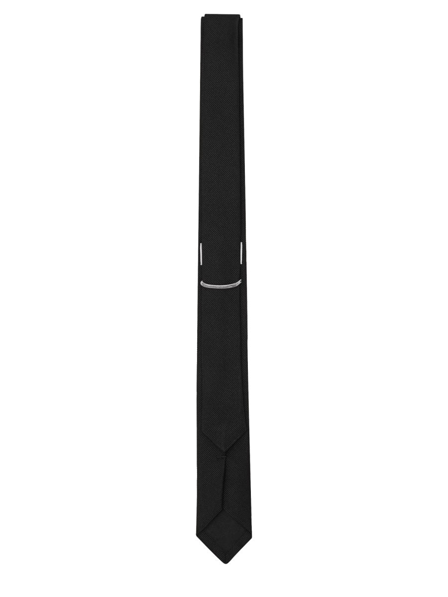 Saint Laurent Men "Skinny Evening" Tie With Logo