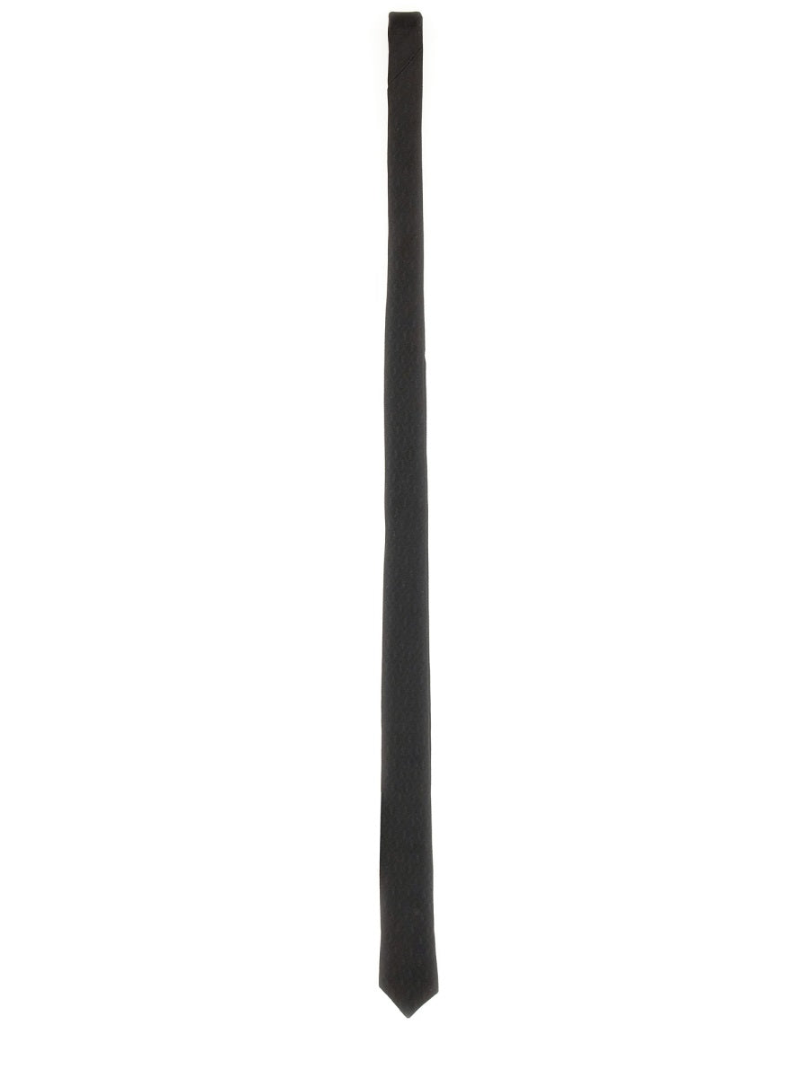 Saint Laurent Men Monogram Thin Jacquard Tie