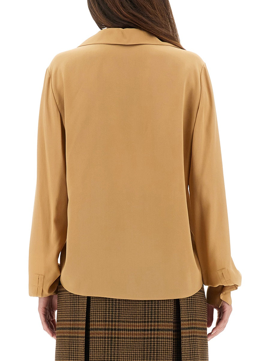 Saint Laurent Women Silk Crepe De Chine Blouse