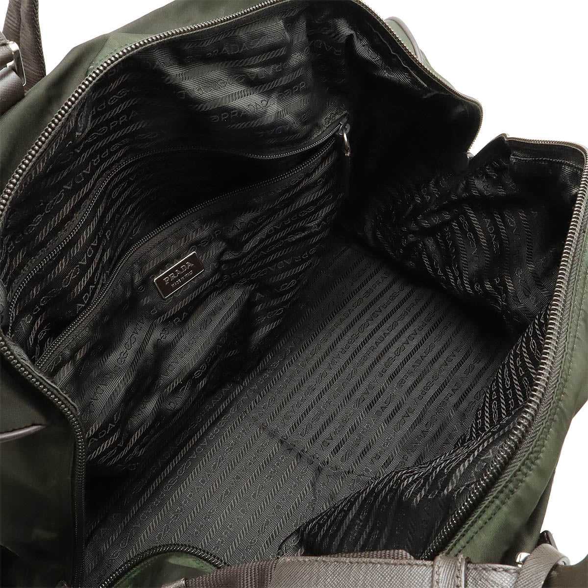 Prada Nylon Leather Boston Travel Bag