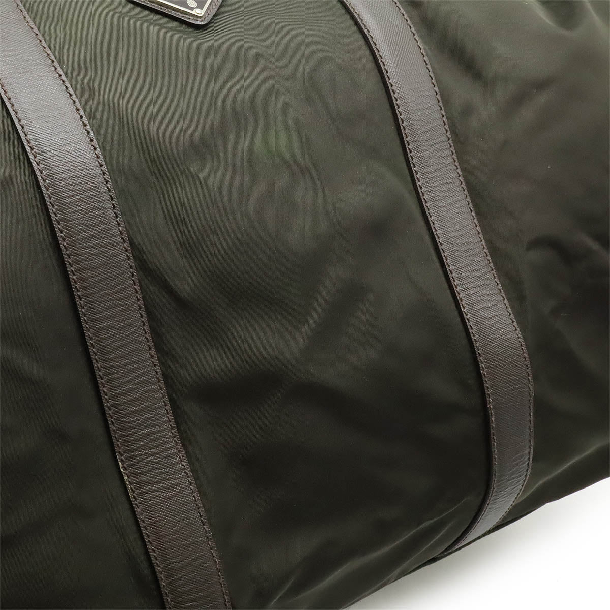 Prada Nylon Leather Boston Travel Bag