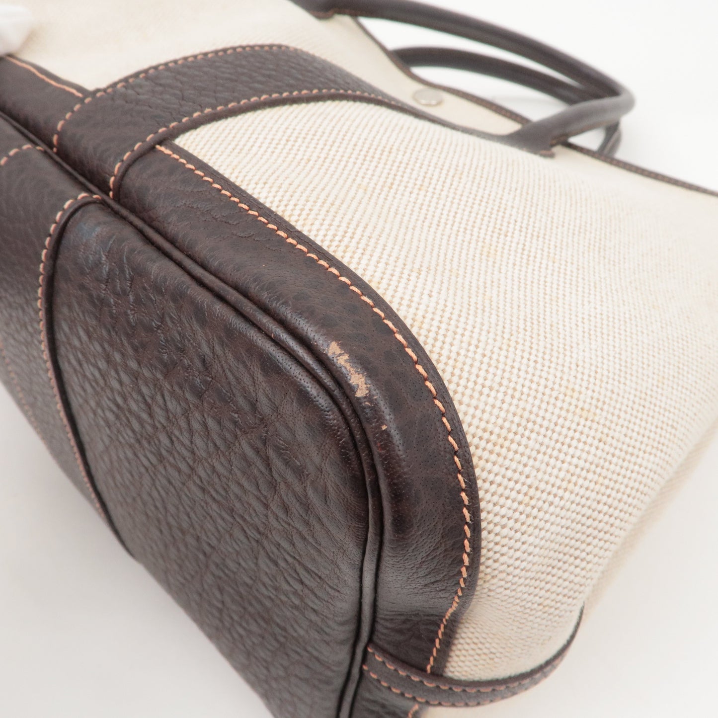 HERMES Garden Party Toile Ash Leather PM 髫ィ繝サ・ス・。 I Stamped Beige