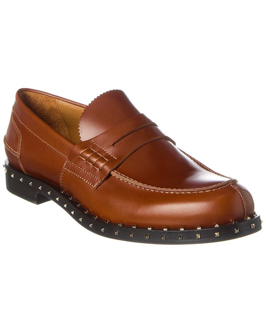 Valentino Leather Loafer Brown Multi