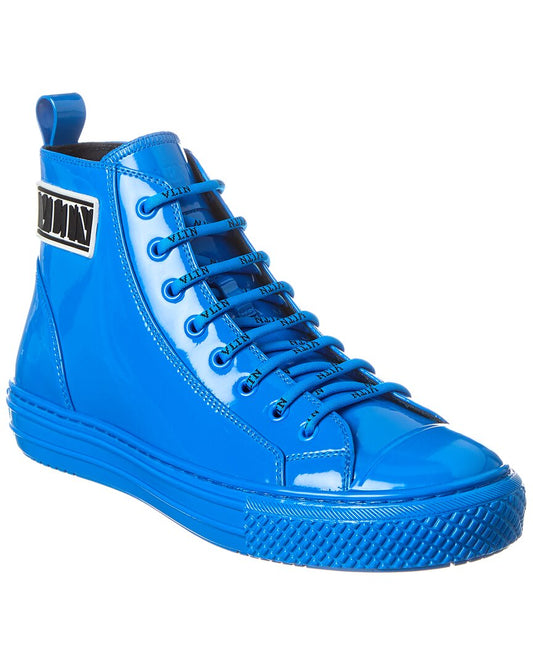 Valentino Patent High-Top Sneaker Blue