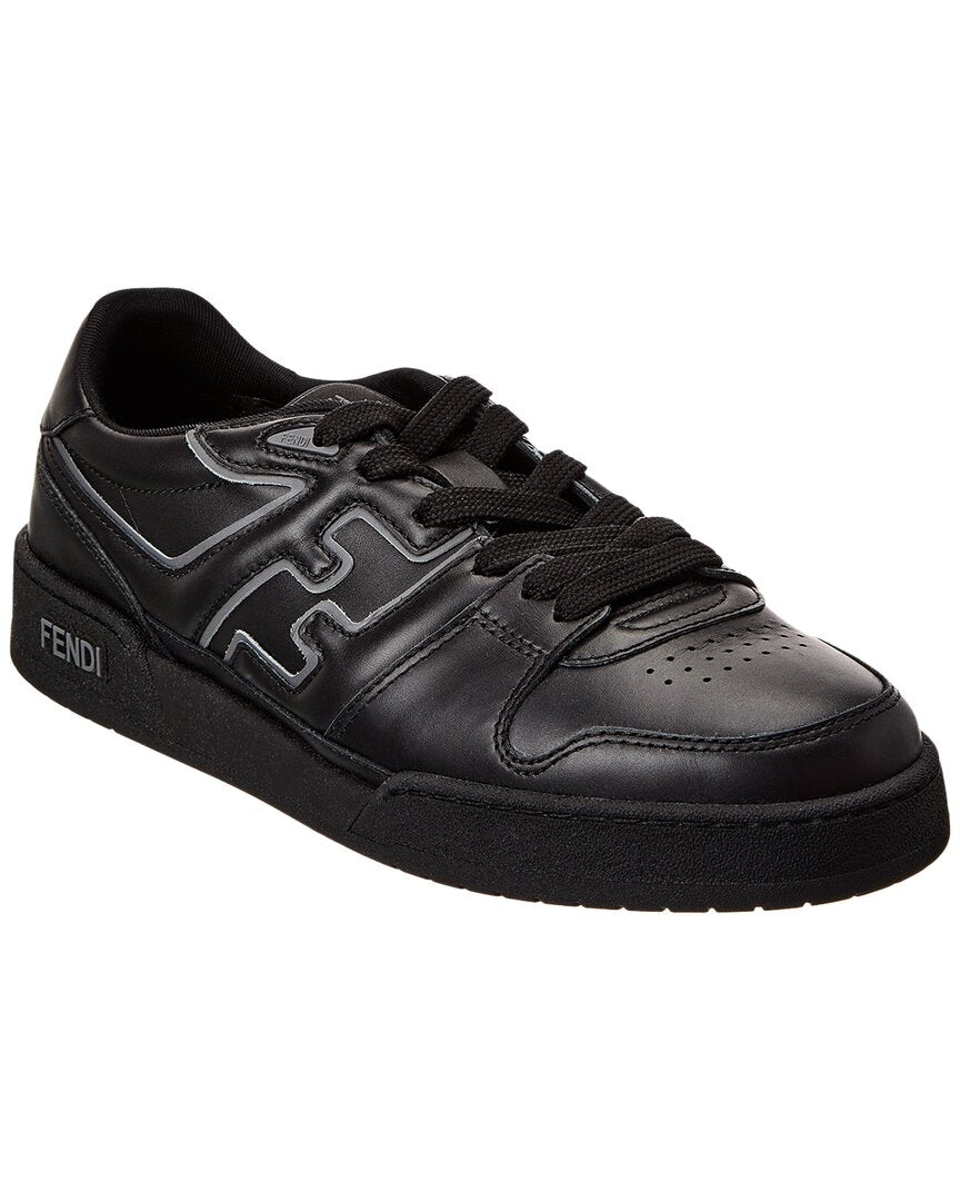 Fendi Match Leather Sneaker Black