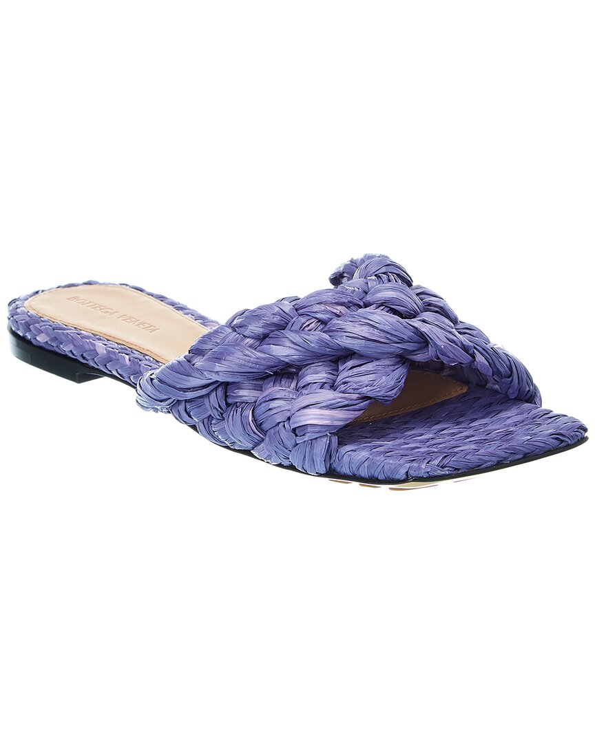 Bottega Veneta Stretch Raffia Sandal Blue