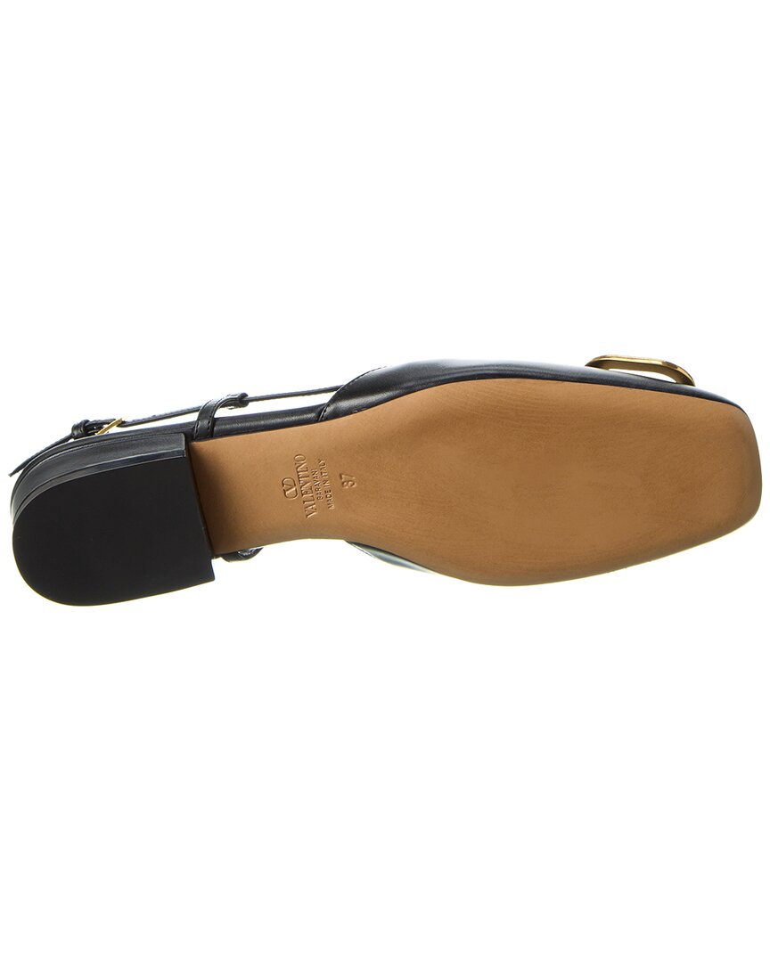 Valentino Vlogo Leather Slingback Flat