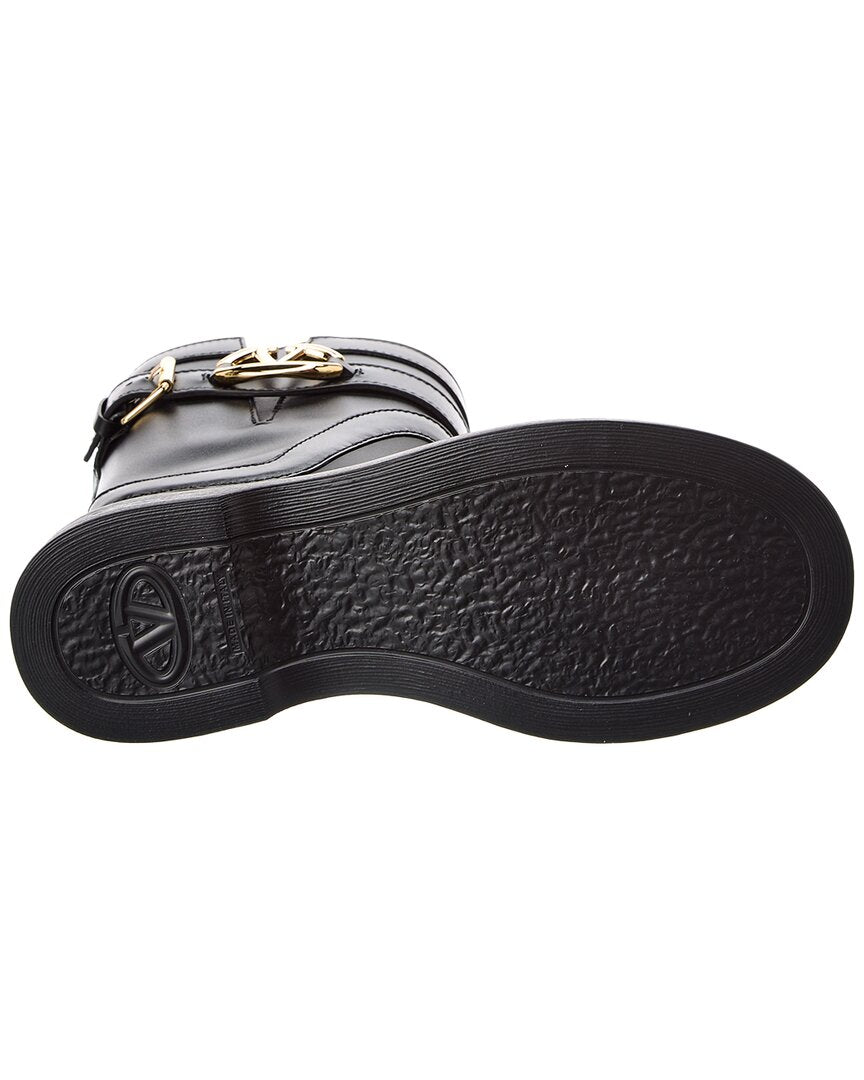 Valentino Vlogo Rubber & Leather Rain Boot