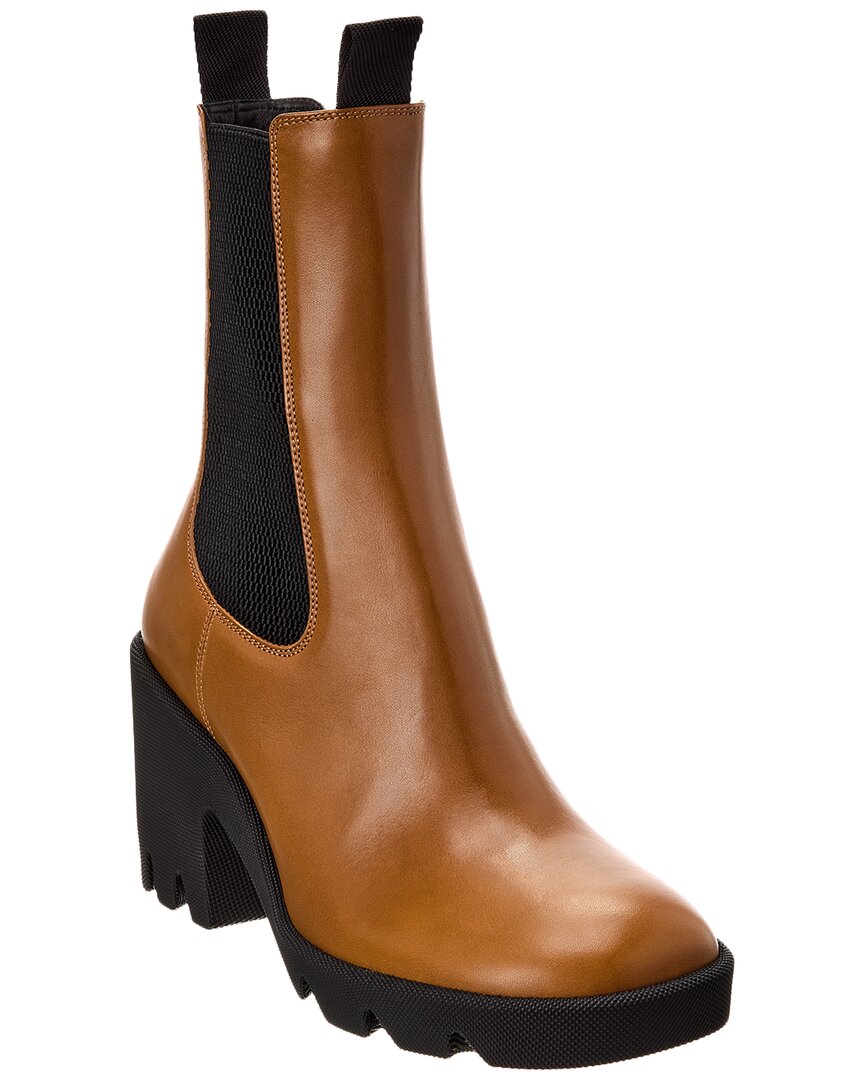 Burberry Leather Bootie Brown Multi