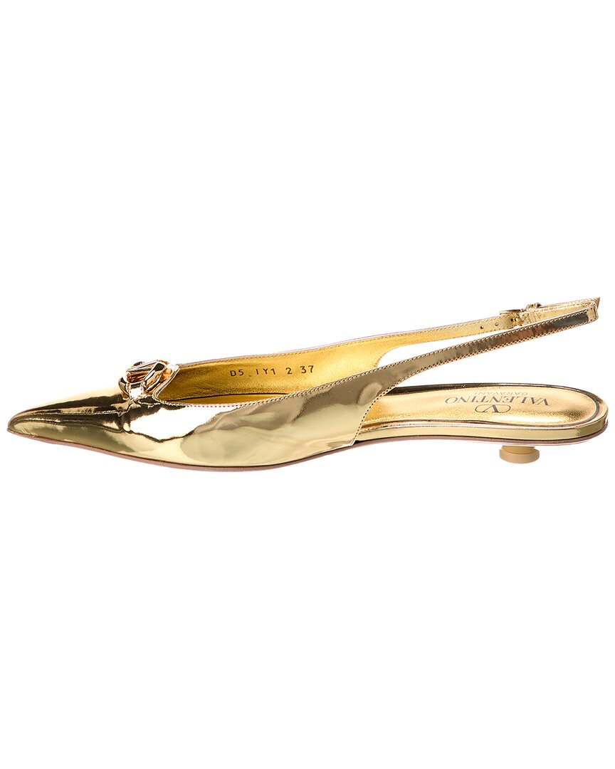 Valentino Vlogo Signature Leather Slingback Flat