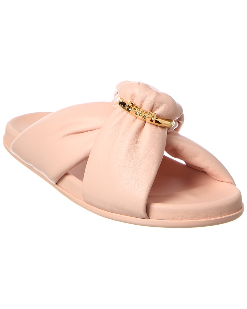 Fendi Feel Leather Sandal Pink