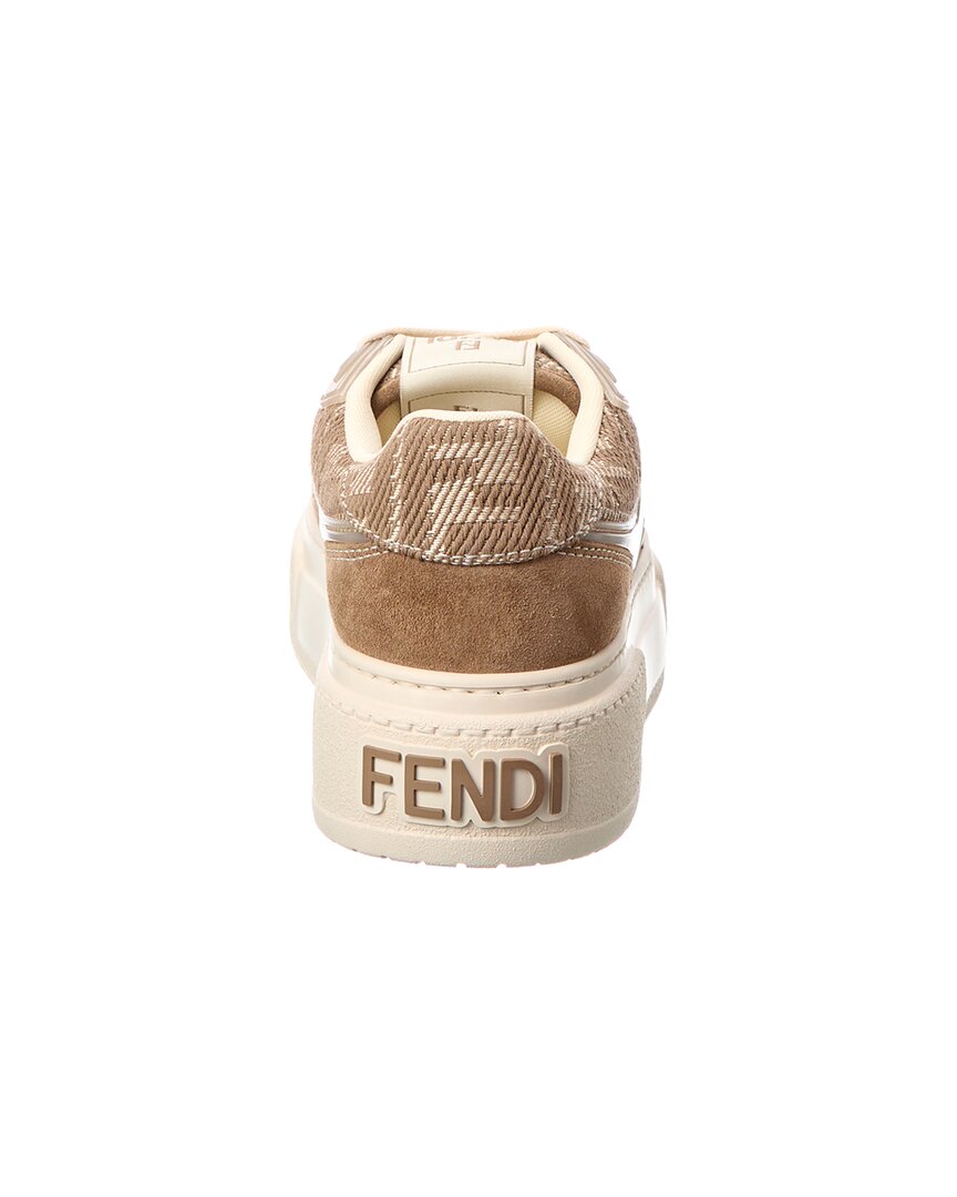 Fendi Match Ff Jacquard & Suede Platform Sneaker
