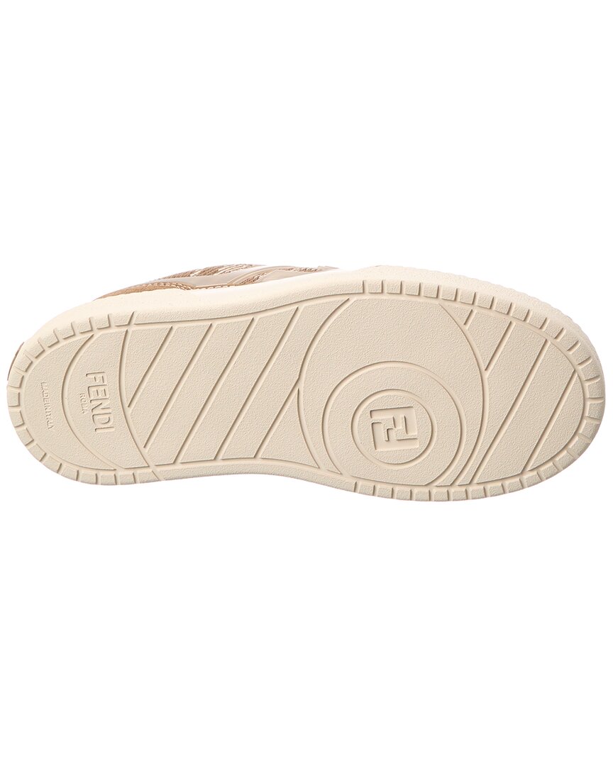 Fendi Match Ff Jacquard & Suede Platform Sneaker