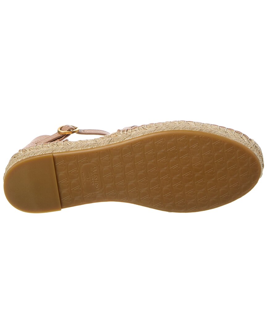 Valentino Vlogo Signature Grainy Leather Espadrille