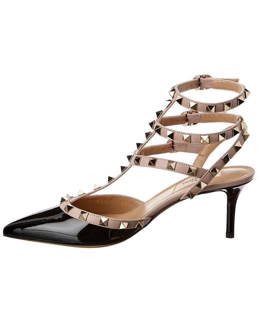 Valentino Rockstud Caged 65 Patent Ankle Strap Pump