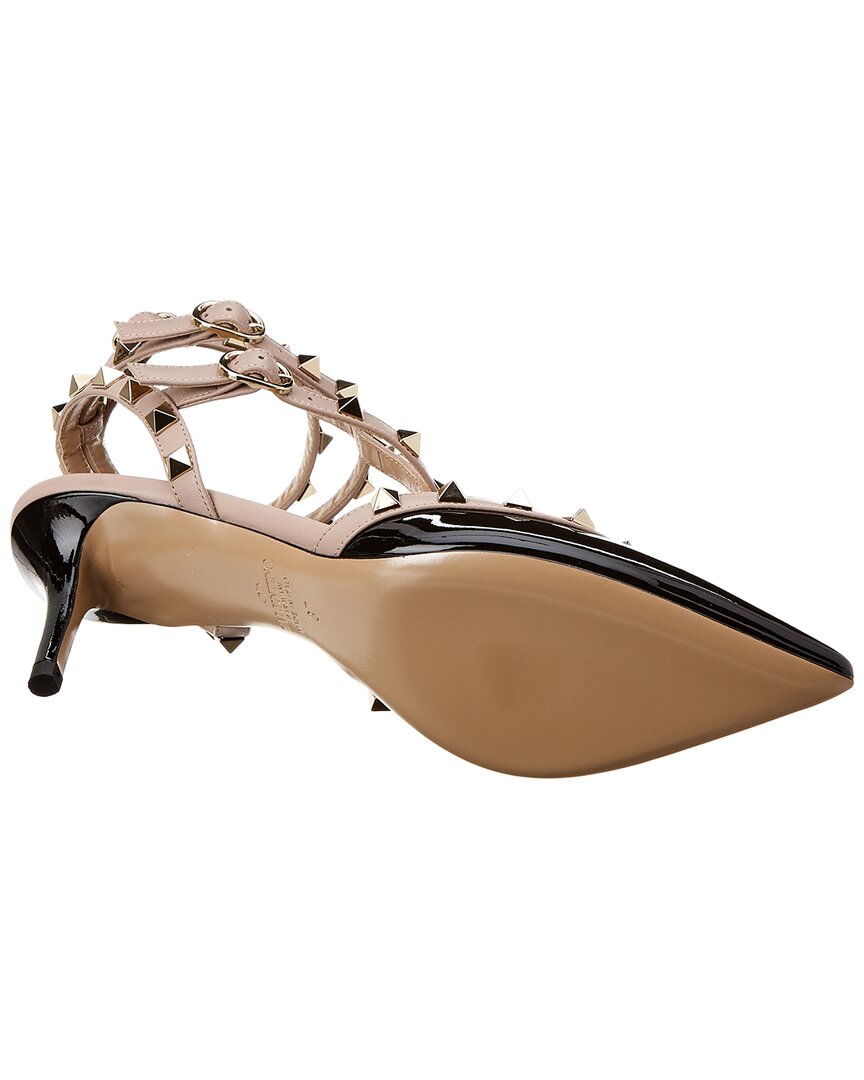 Valentino Rockstud Caged 65 Patent Ankle Strap Pump