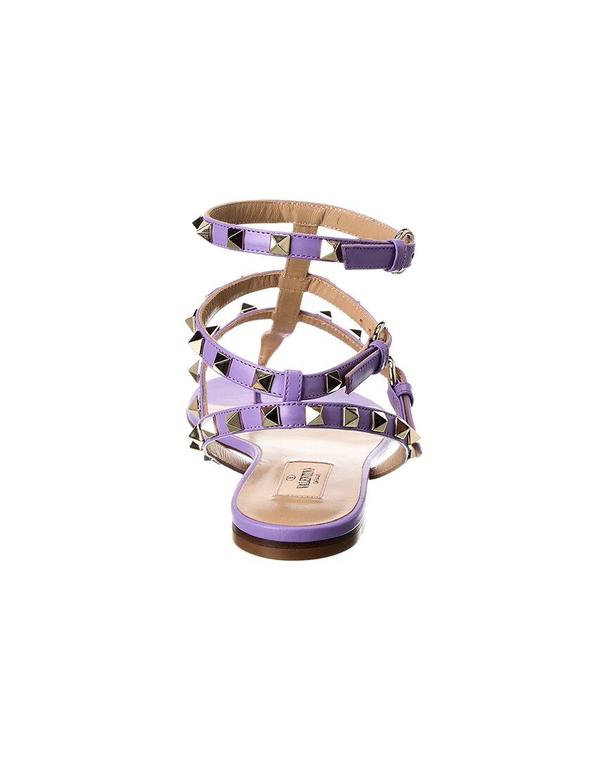 Valentino Rockstud Caged Leather Ankle Strap Sandal