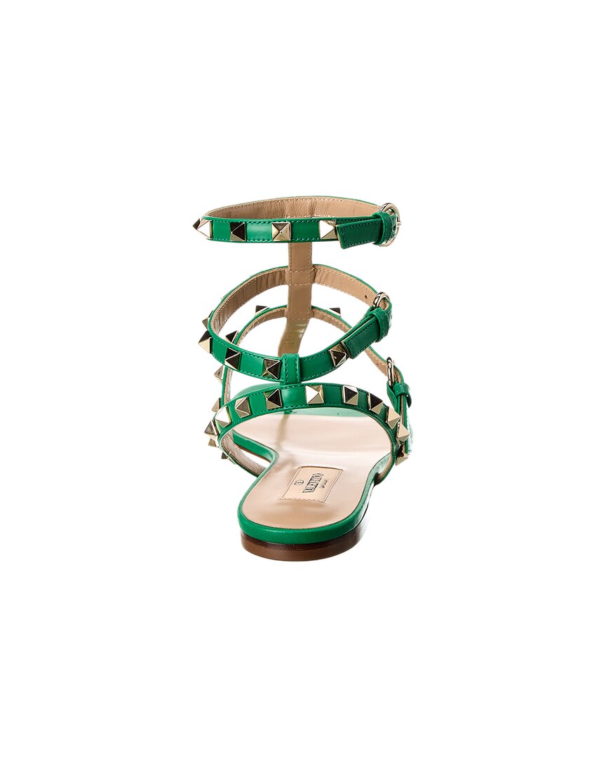 Valentino Rockstud Caged Leather Ankle Strap Sandal