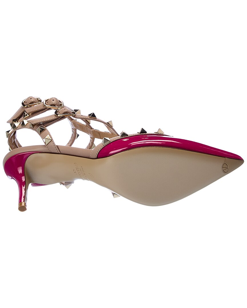 Valentino Rockstud Caged 65 Patent Ankle Strap Pump