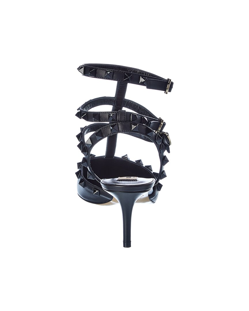 Valentino Rockstud Caged 65 Leather Ankle Strap Pump