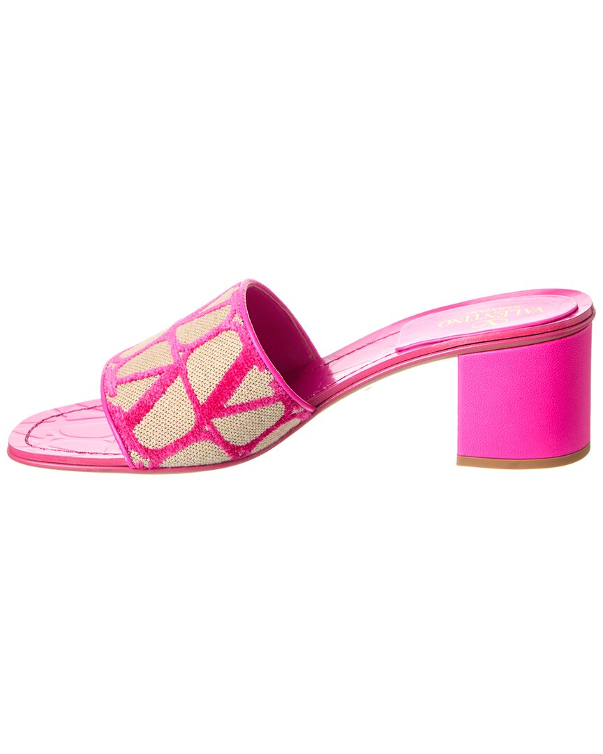 Valentino Vlogo 50 Toile Iconographe Canvas Sandal